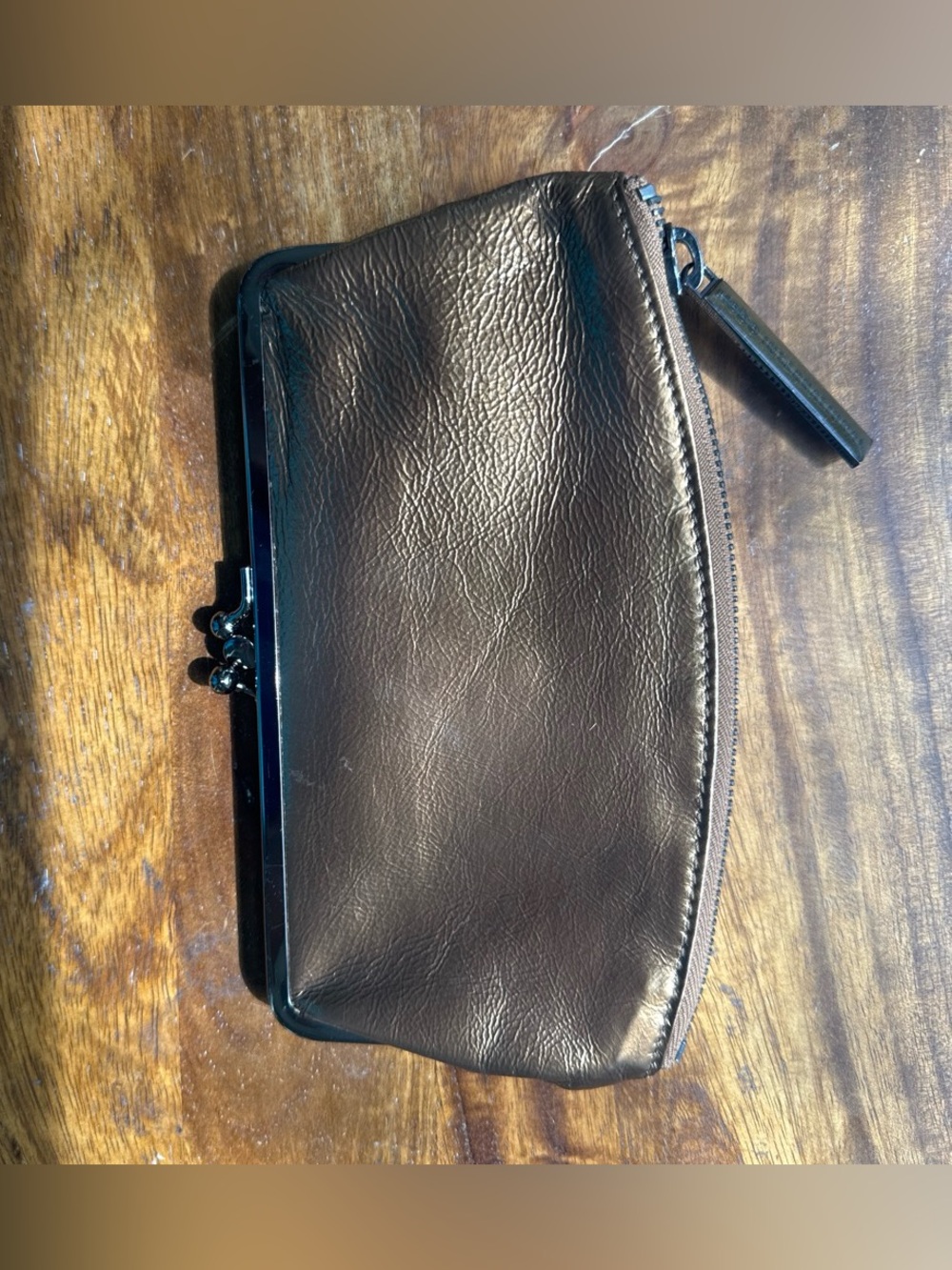 HOBO gold metallic leather clutch/ wallet